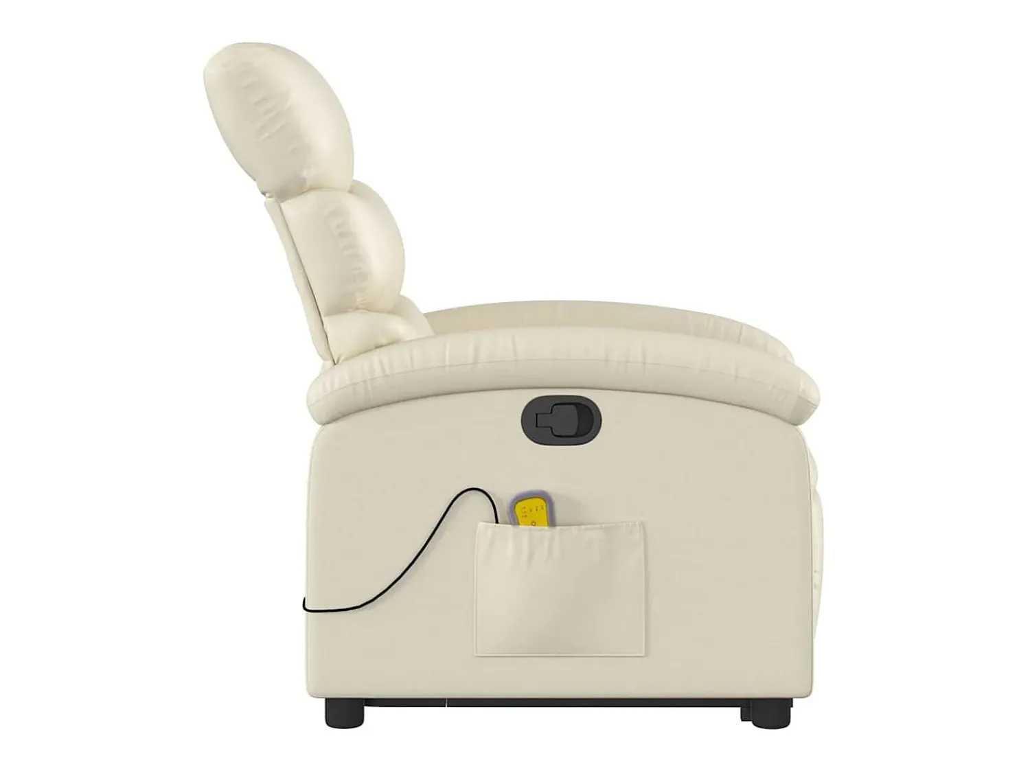 Clearance Poltrona reclinável de massagens couro artificial cor SHL484335 Creme