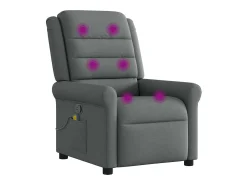 Poltrona|vidaxl Poltrona reclinável de massagem em tecido cinza escuro Cinzento
