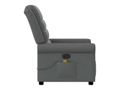 Poltrona|vidaxl Poltrona reclinável de massagem em tecido cinza escuro Cinzento