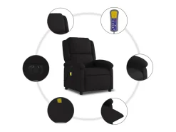 Poltrona| Poltrona reclinável de massagens elétrica tecido SHL610683 Preto