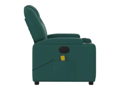 Best Poltrona reclinável de massagens elétrica tecido verde-escuro SHL467953 Verde pinho