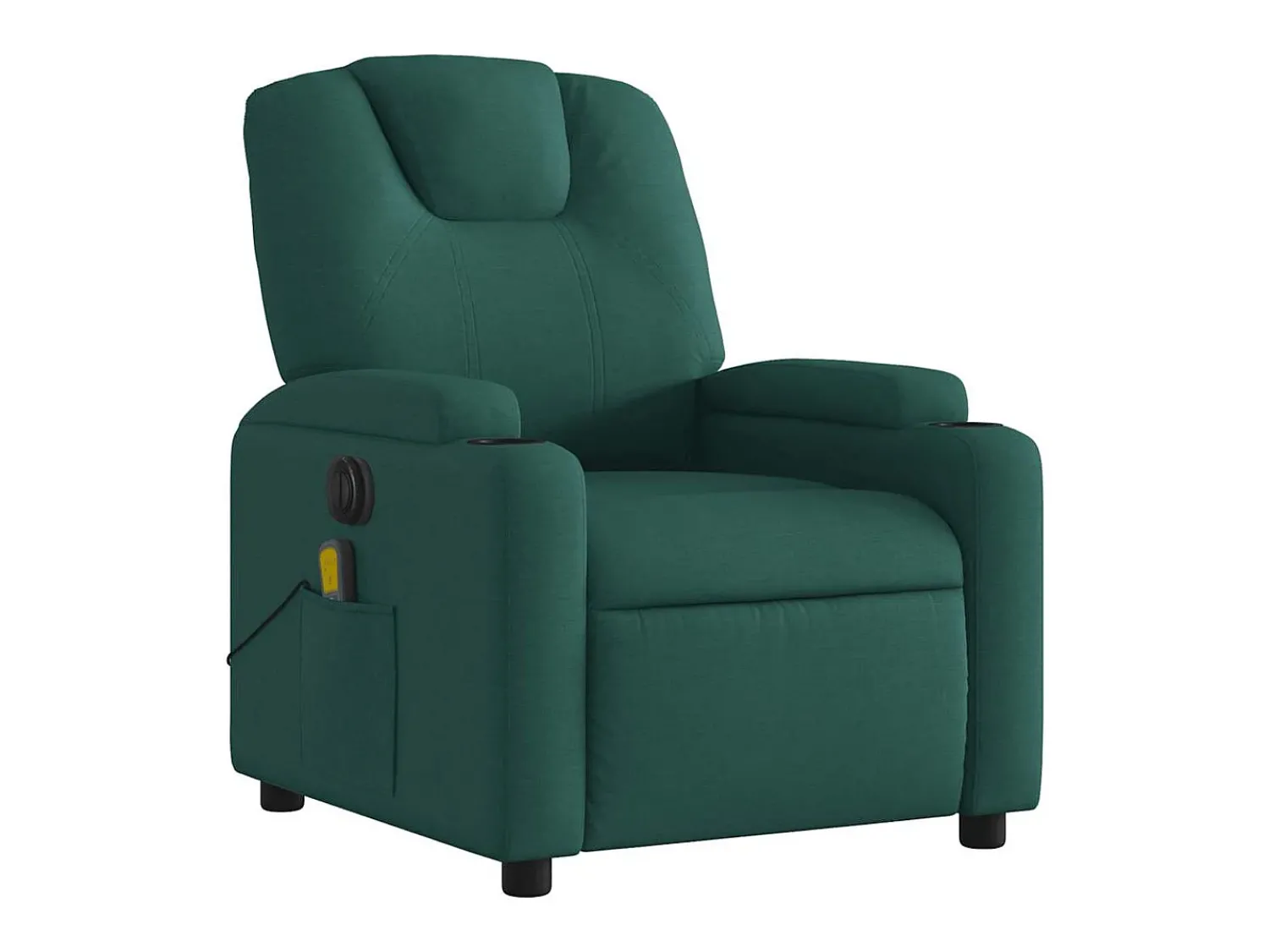 Best Poltrona reclinável de massagens elétrica tecido verde-escuro SHL467953 Verde pinho