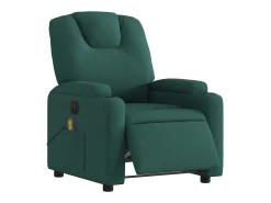 Best Poltrona reclinável de massagens elétrica tecido verde-escuro SHL467953 Verde pinho