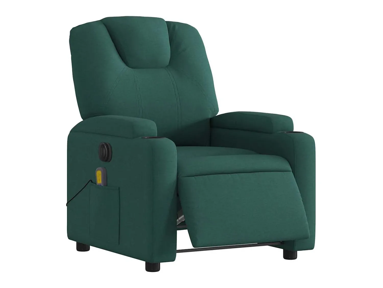 Best Poltrona reclinável de massagens elétrica tecido verde-escuro SHL467953 Verde pinho