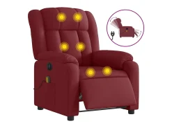 Poltrona*vidaxl Poltrona reclinável de massagens elétrica tecido tinto Vermelho