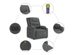 Poltrona* Poltrona reclinável de massagens elétrica tecido cinza-escuro SHL954506 Cinza antracite