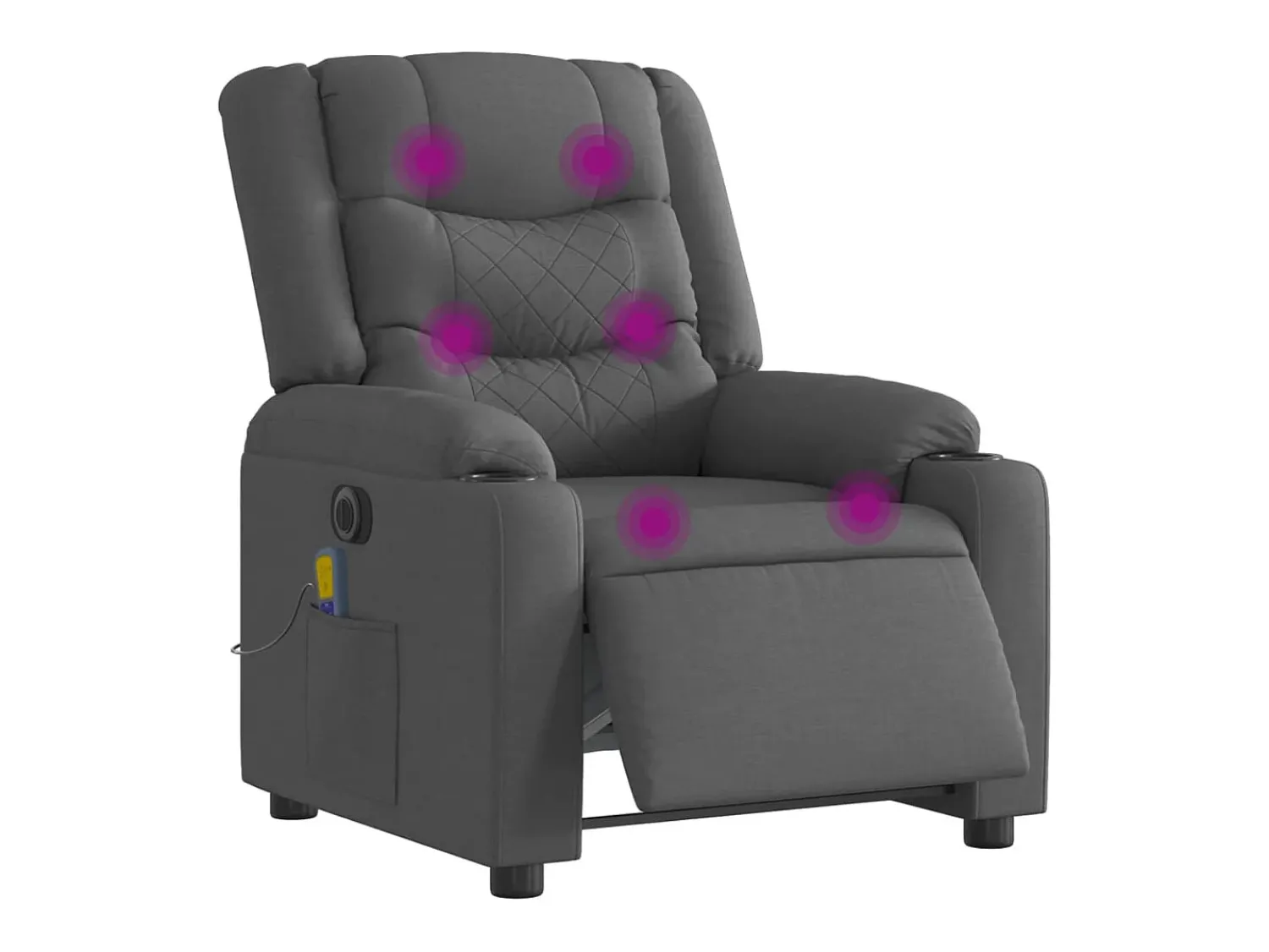 Poltrona* Poltrona reclinável de massagens elétrica tecido cinza-escuro SHL954506 Cinza antracite