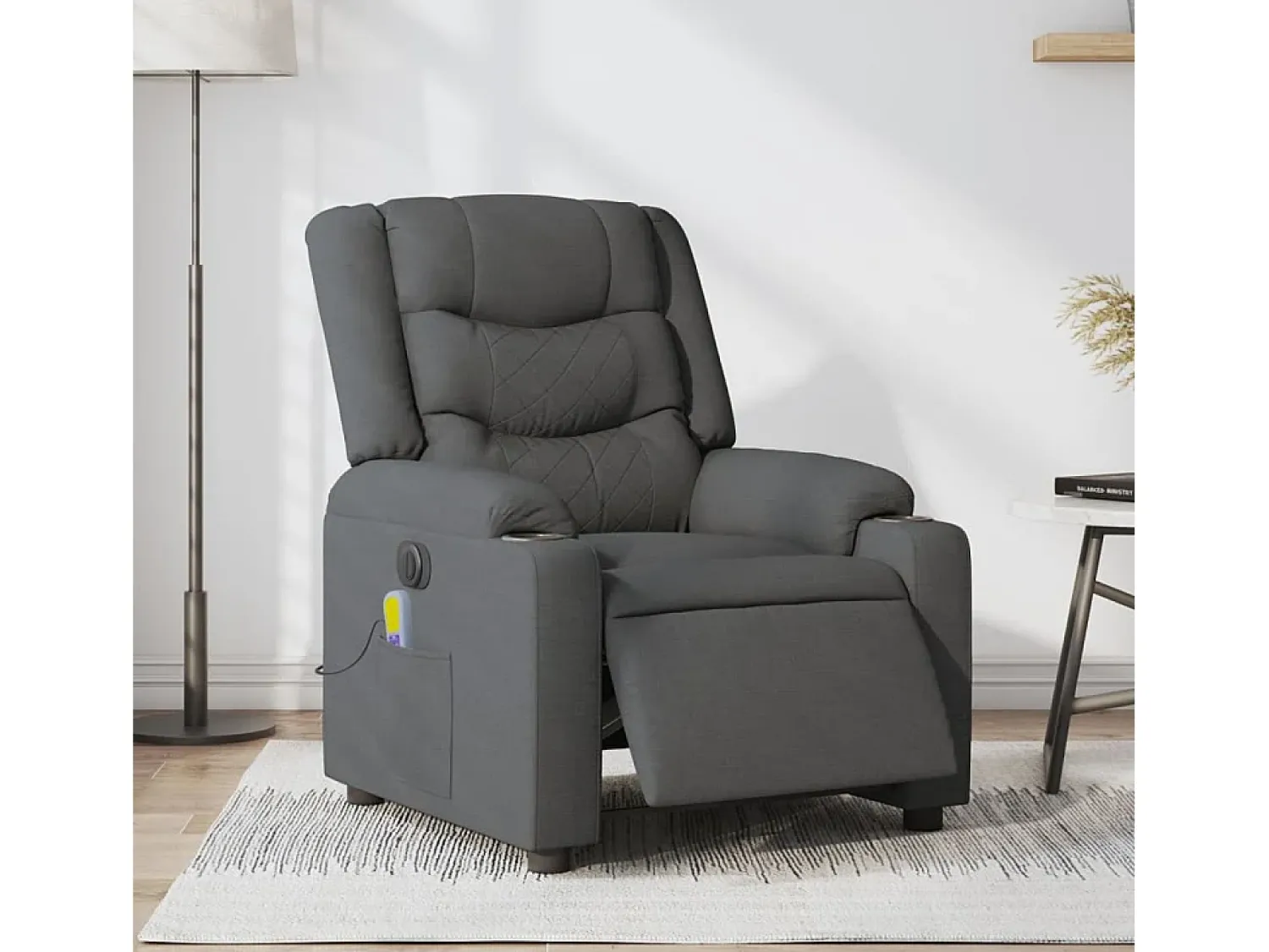 Poltrona* Poltrona reclinável de massagens elétrica tecido cinza-escuro SHL954506 Cinza antracite