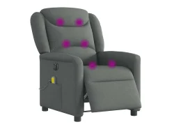Poltrona* Poltrona reclinável de massagens elétrica tecido cinza-escuro SHL912743 Cinza antracite