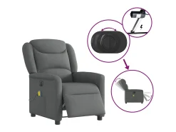 Poltrona* Poltrona reclinável de massagens elétrica tecido cinza-escuro SHL912743 Cinza antracite