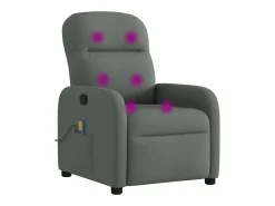 vidaxl Poltrona reclinável de massagem em tecido cinza escuro^ Poltrona