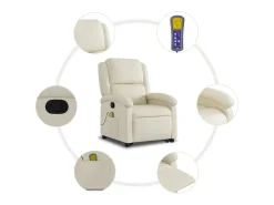 Poltrona reclinável de massagens couro artificial cor SHL2737^ Poltrona