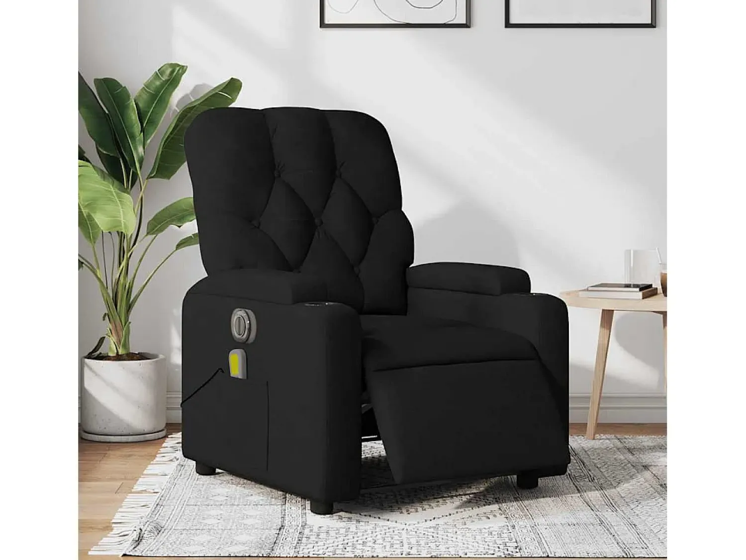 Poltrona* Poltrona reclinável de massagens elétrica tecido SHL814957 Preto