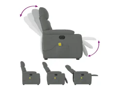 Poltrona* Poltrona reclinável de massagens elétrica tecido cinza-escuro SHL164046 Cinza antracite