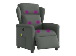 Poltrona reclinável de massagens elétrica tecido cinza-escuro SHL789993^ Poltrona