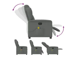 Poltrona reclinável de massagens elétrica tecido cinza-escuro SHL789993^ Poltrona
