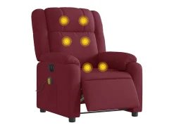 Best Poltrona reclinável de massagens elétrica tecido tinto SHL12230 Vermelho