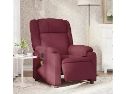 Best Poltrona reclinável de massagens elétrica tecido tinto SHL12230 Vermelho