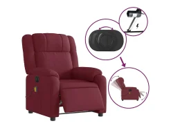 Best Poltrona reclinável de massagens elétrica tecido tinto SHL12230 Vermelho