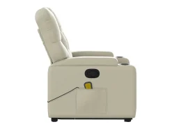 Poltrona| Poltrona reclinável de massagens couro artificial cor SHL348273 Creme