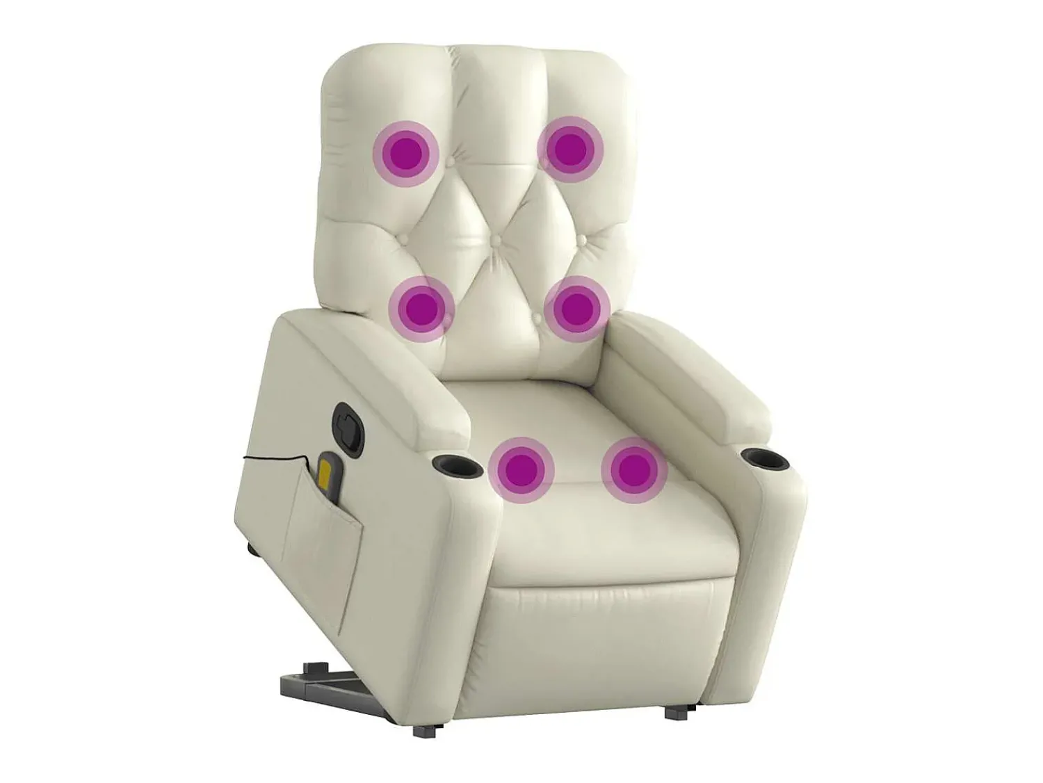 Poltrona| Poltrona reclinável de massagens couro artificial cor SHL348273 Creme