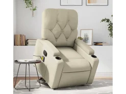 Poltrona| Poltrona reclinável de massagens couro artificial cor SHL348273 Creme