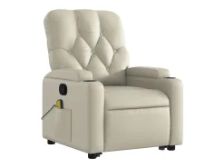 Poltrona| Poltrona reclinável de massagens couro artificial cor SHL348273 Creme