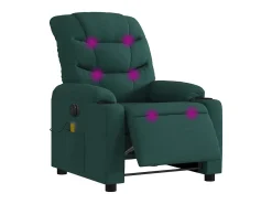 Outlet Poltrona reclinável de massagens elétrica tecido verde-escuro SHL970336 Verde pinho