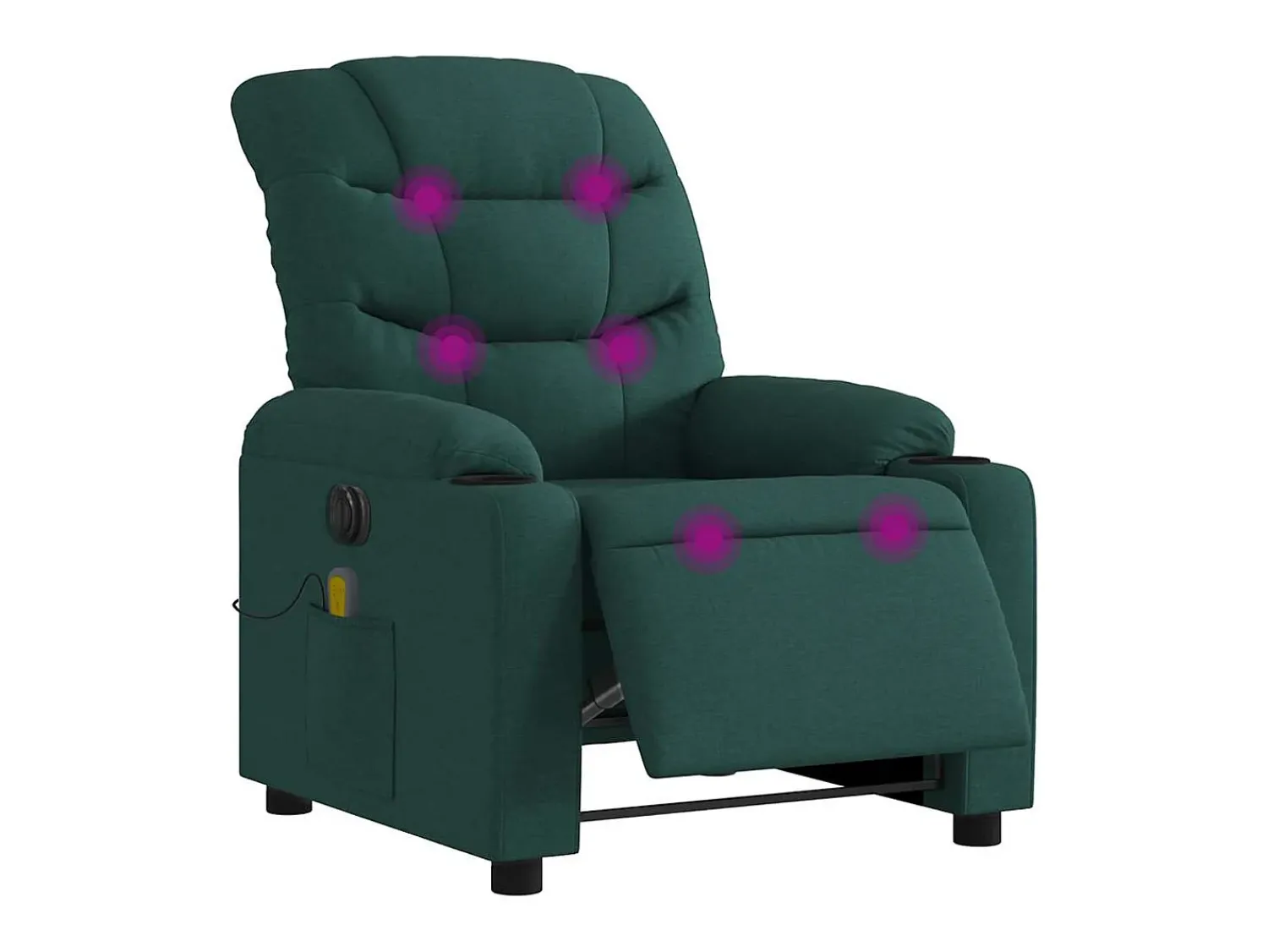 Outlet Poltrona reclinável de massagens elétrica tecido verde-escuro SHL970336 Verde pinho