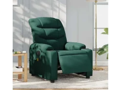 Outlet Poltrona reclinável de massagens elétrica tecido verde-escuro SHL970336 Verde pinho