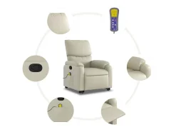 Poltrona reclinável de massagens couro artificial cor SHL498647^ Poltrona