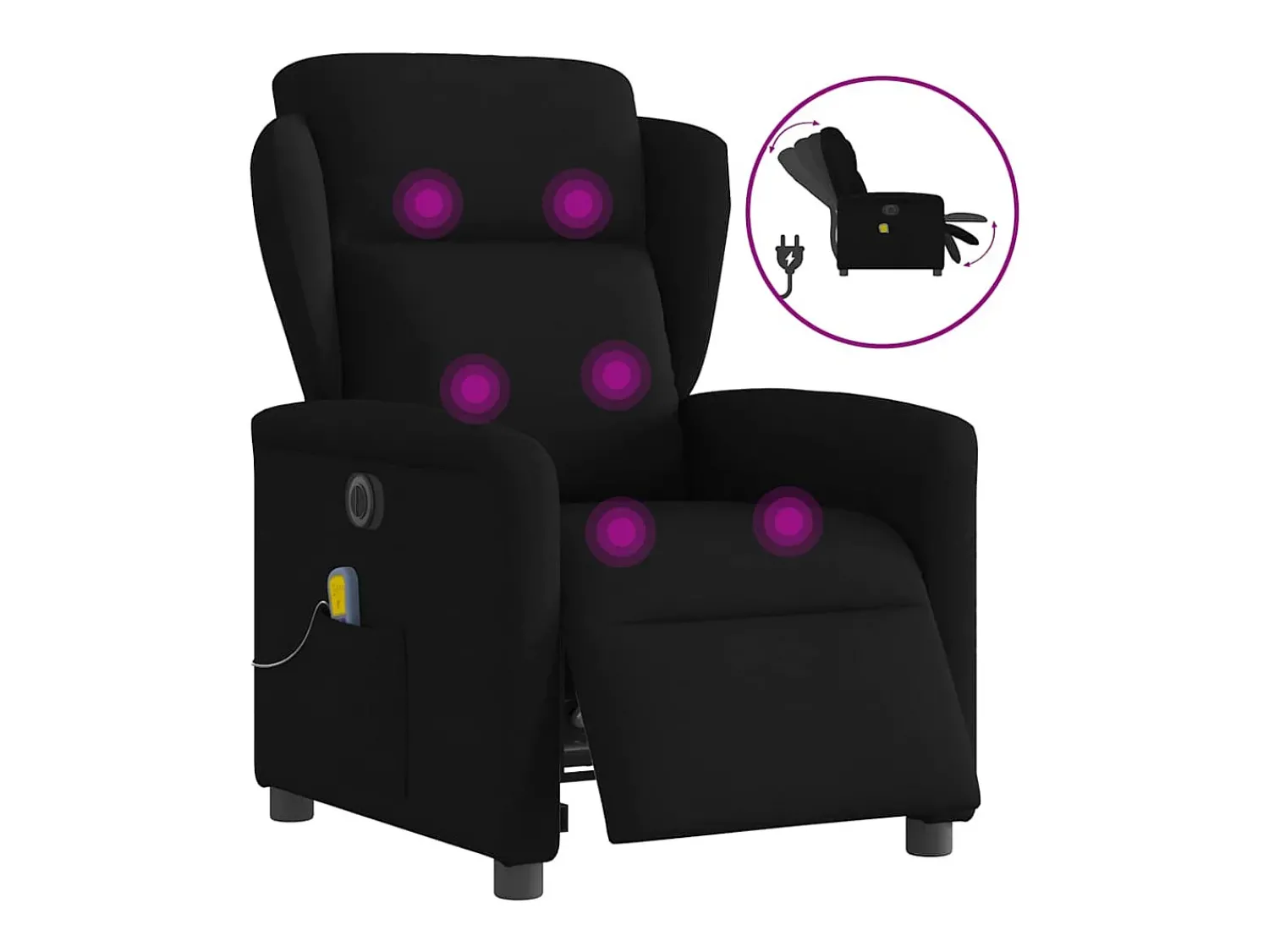 Poltrona reclinável de massagens elétrica tecido SHL619356^ Poltrona