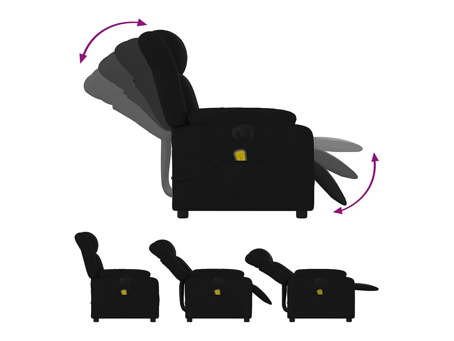 Poltrona| Poltrona reclinável de massagens elétrica tecido SHL588084 Preto