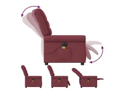 Poltrona* Poltrona reclinável de massagens elétrica tecido tinto SHL586327 Vermelho
