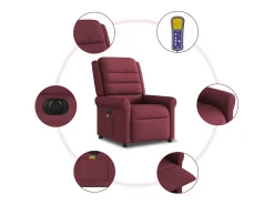 Poltrona* Poltrona reclinável de massagens elétrica tecido tinto SHL586327 Vermelho
