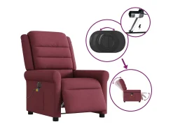 Poltrona* Poltrona reclinável de massagens elétrica tecido tinto SHL586327 Vermelho