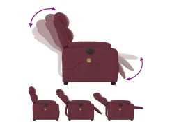 Poltrona| Poltrona reclinável de massagens elétrica tecido tinto SHL617525 Vermelho