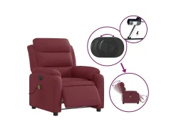 Poltrona| Poltrona reclinável de massagens elétrica tecido tinto SHL617525 Vermelho