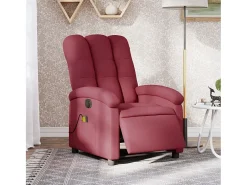 Poltrona reclinável de massagens elétrica tecido tinto SHL268705^ Poltrona