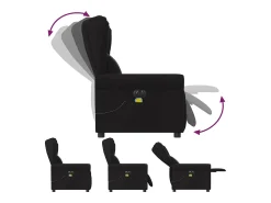 Poltrona| Poltrona reclinável de massagens elétrica tecido SHL149474 Preto