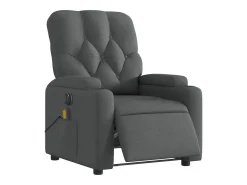 Poltrona reclinável de massagens elétrica tecido cinza-escuro SHL453497^ Poltrona
