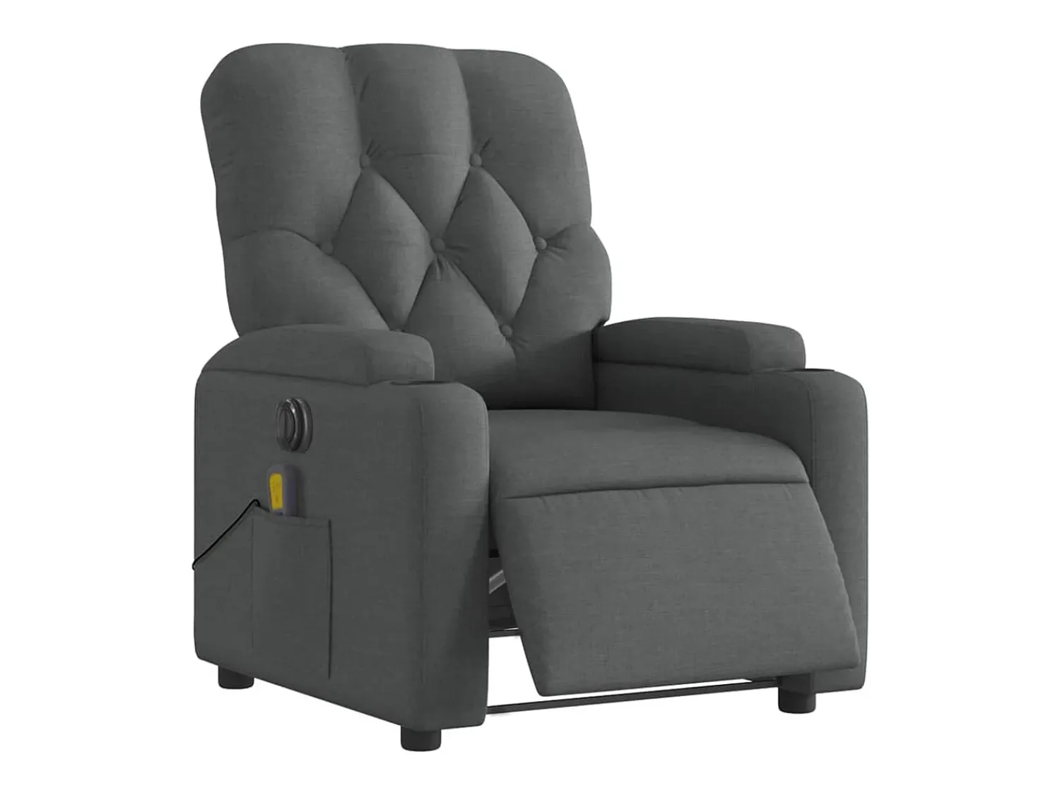 Poltrona reclinável de massagens elétrica tecido cinza-escuro SHL453497^ Poltrona