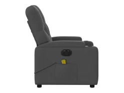 Poltrona reclinável de massagens elétrica tecido cinza-escuro SHL453497^ Poltrona