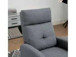 Poltrona reclinável Denmark Relax para sala de estar, melamina cinza, 67x98x87 cm^ Poltrona