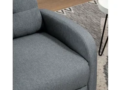 Poltrona reclinável Denmark Relax para sala de estar, melamina cinza, 67x98x87 cm^ Poltrona