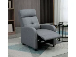 Poltrona reclinável Denmark Relax para sala de estar, melamina cinza, 67x98x87 cm^ Poltrona