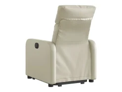 Poltrona|vidaxl Poltrona reclinável elevatória elétrica couro artificial Creme