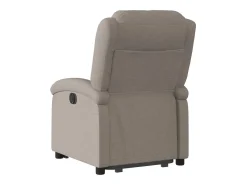 Outlet vidaxl Poltrona reclinável elevatória tecido cinzento-acastanhado Taupe