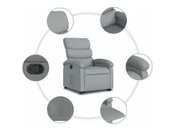 Poltrona|vidaxl Poltrona reclinável elevatória tecido cinzento-claro Cinzento claro