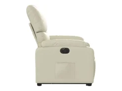 Poltrona|vidaxl Poltrona reclinável elevatória elétrica couro artificial Creme